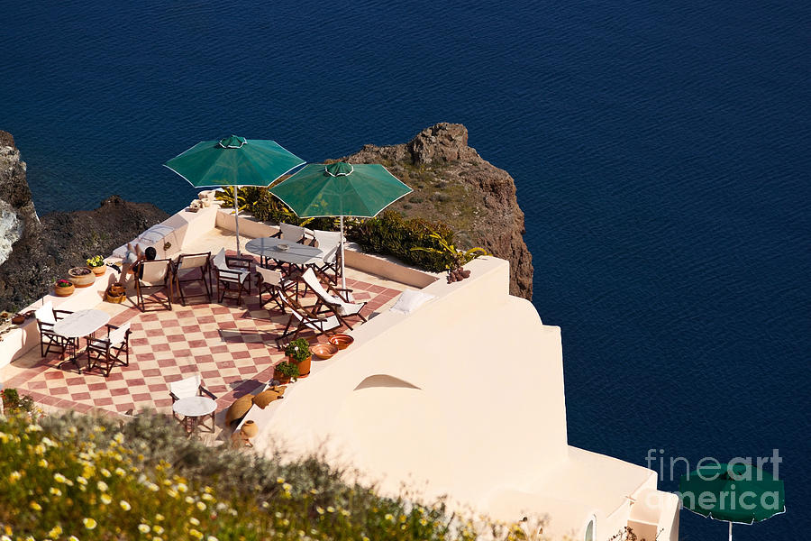 Terrace on the cliff Photograph by Aiolos Greek Collections