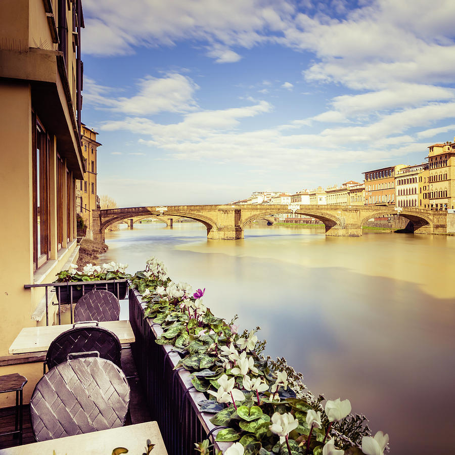Terrace Over Arno River In Florence Photograph by Giorgiomagini