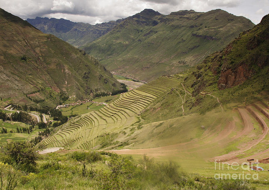 Mountain Photograph - Terraced Fields of the Sacred Valley of the Incas by Jodi Gaylord