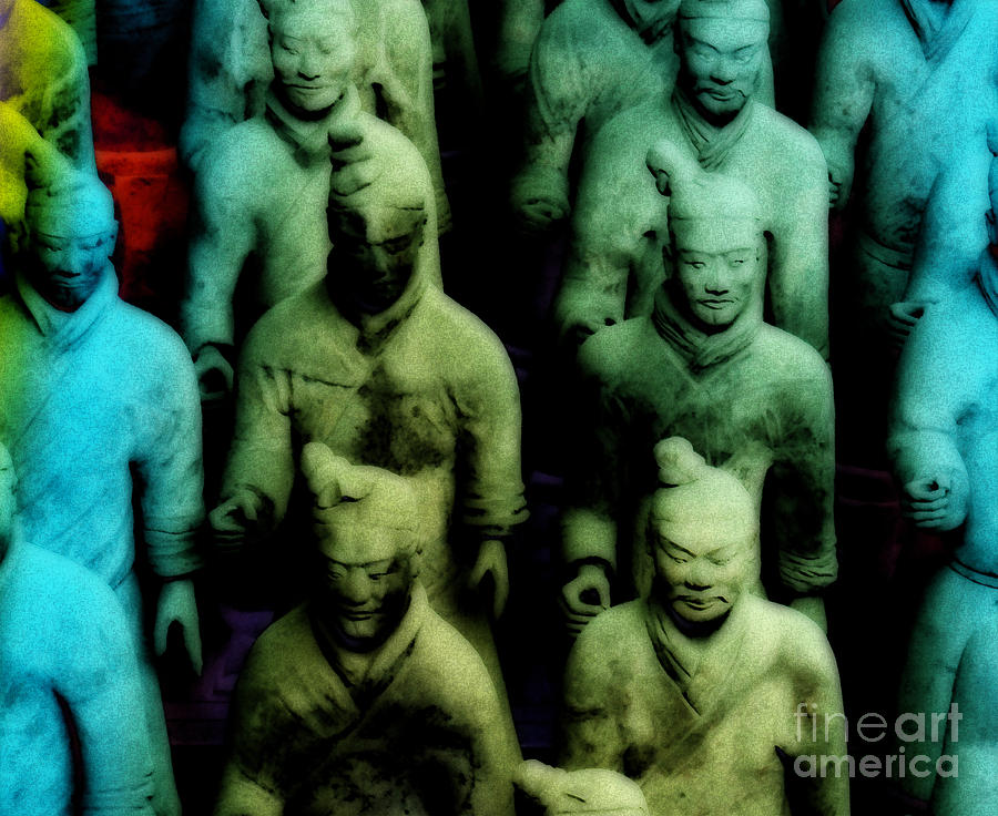 Abstract Digital Art - Terracotta Army by Elizabeth McTaggart