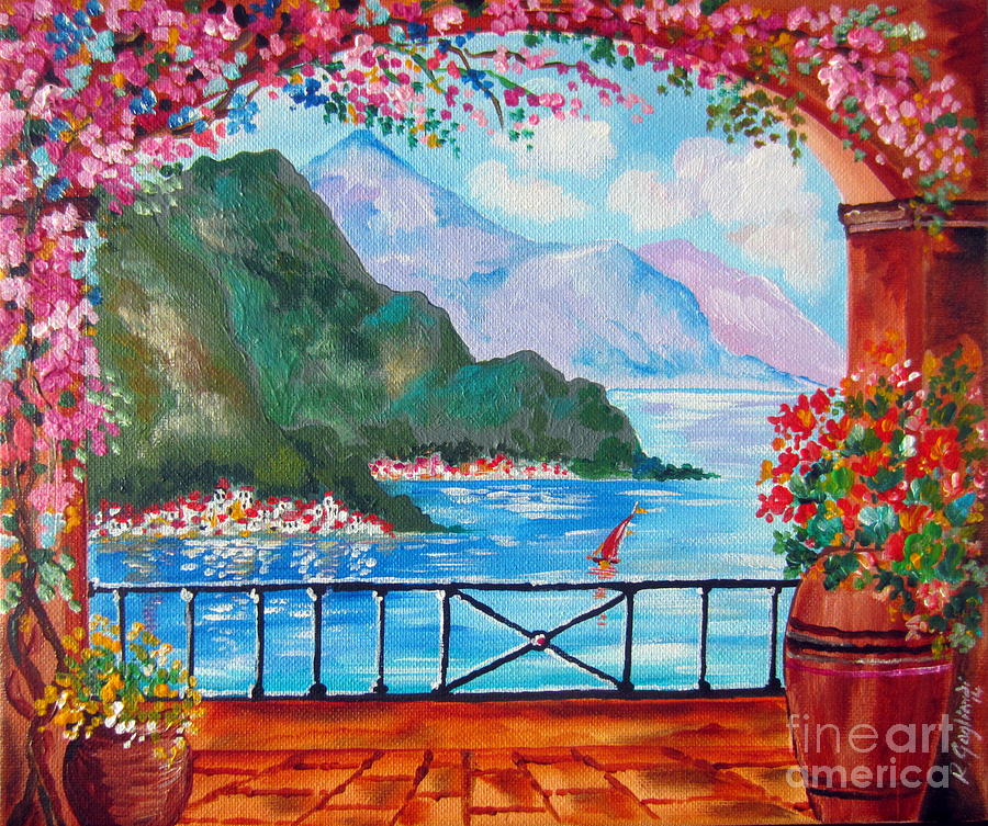 Terrazza over The Lake of Como in Italy Painting by Roberto Gagliardi