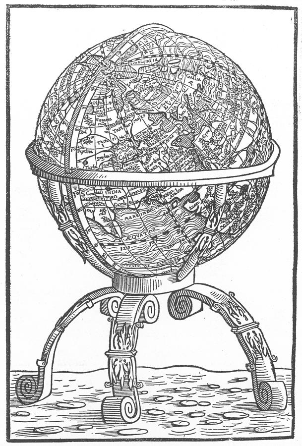 Terrestrial Globe, 1551 Photograph by Granger
