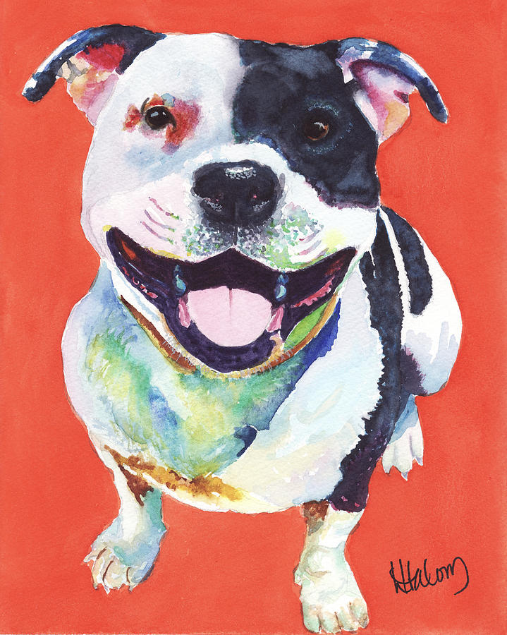 Terrier Painting by Greg and Linda Halom