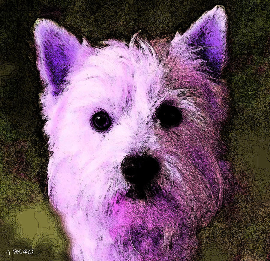 Terrier Love Painting by George Pedro