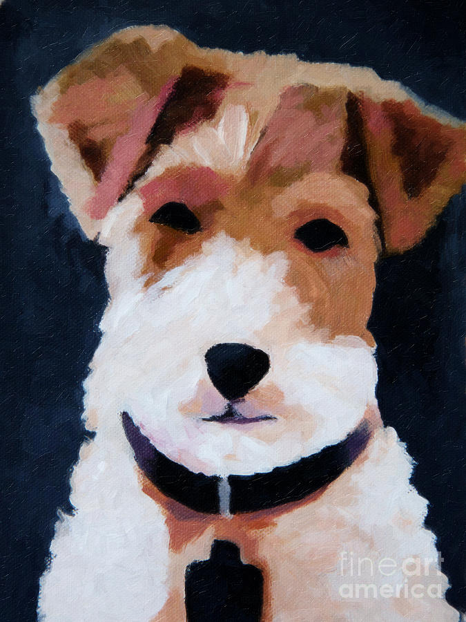 Terrier Portrait Painting by Lutz Baar