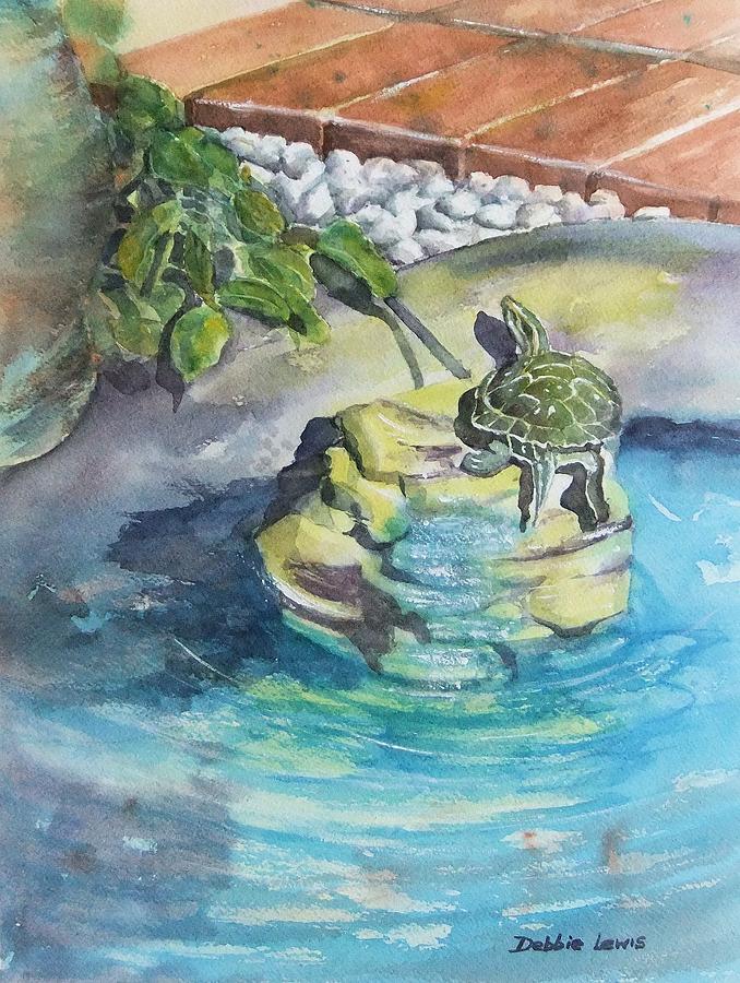 Terrific Turtle Painting by Debbie Lewis
