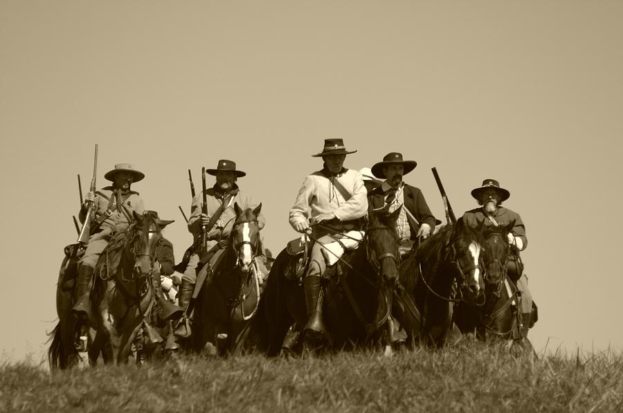 Terrys Texas Rangers Arriving - Perryville Photograph By Thia Stover