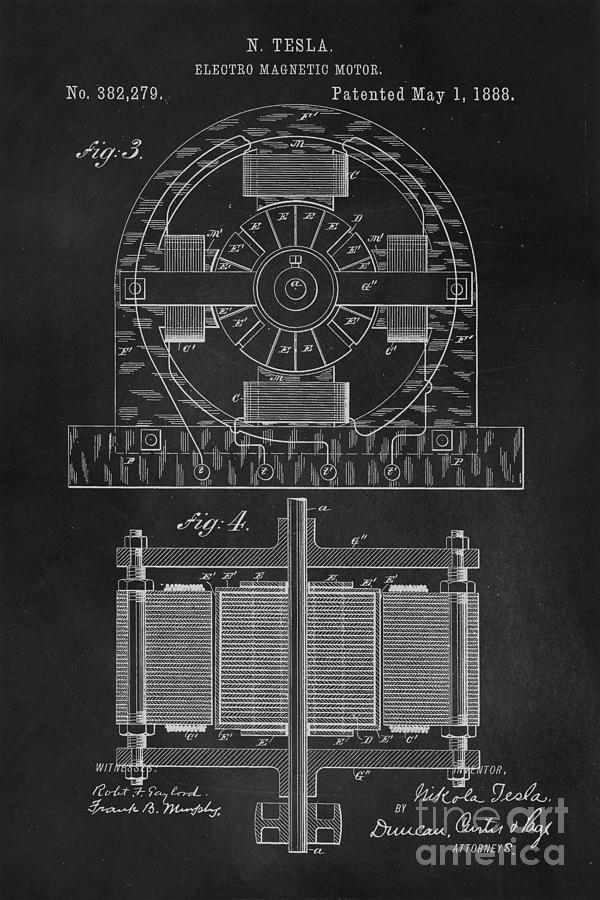 Tesla Coil Patent Art Photograph by Edward Fielding