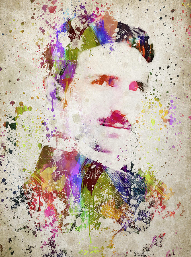 Nikola Tesla Digital Art - Tesla in Color by Aged Pixel