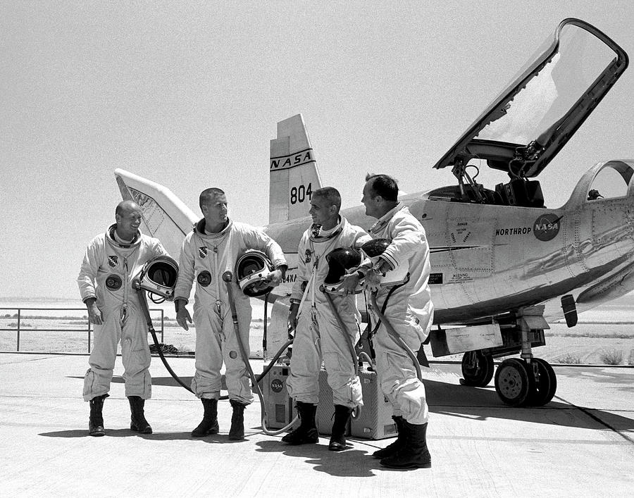 Astronaut Photograph - Test Pilots And Northrop Hl-10 by Nasa