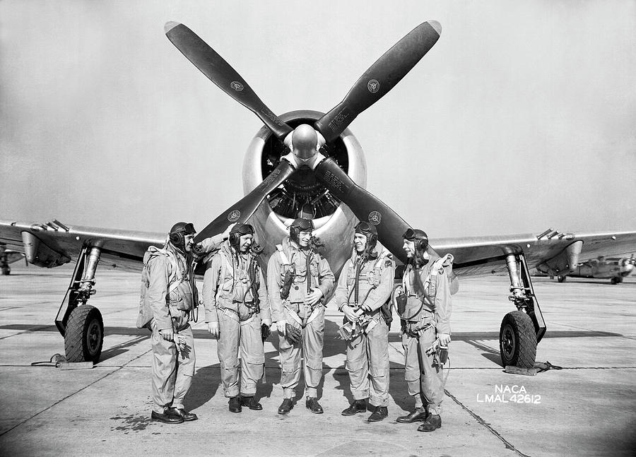 Test Pilots And P-47 Thunderbolt Photograph by Nasa