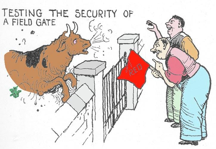 Testing The Security Of A Field Gate By W. Heath Robinson B Photograph by Adam Hart-davis/science Photo Library