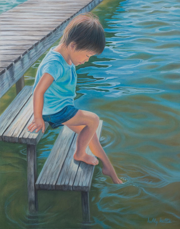 Testing the Waters Painting by Holly Kallie