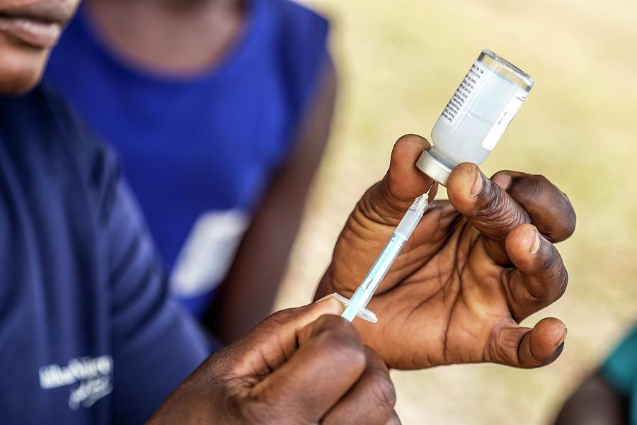 Tetanus Vaccine Being Prepared Photograph by Mauro Fermariello/science