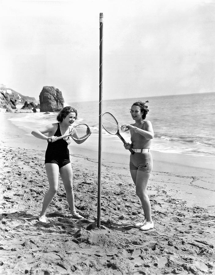 Tetherball On The Beach Photograph by Underwood Archives
