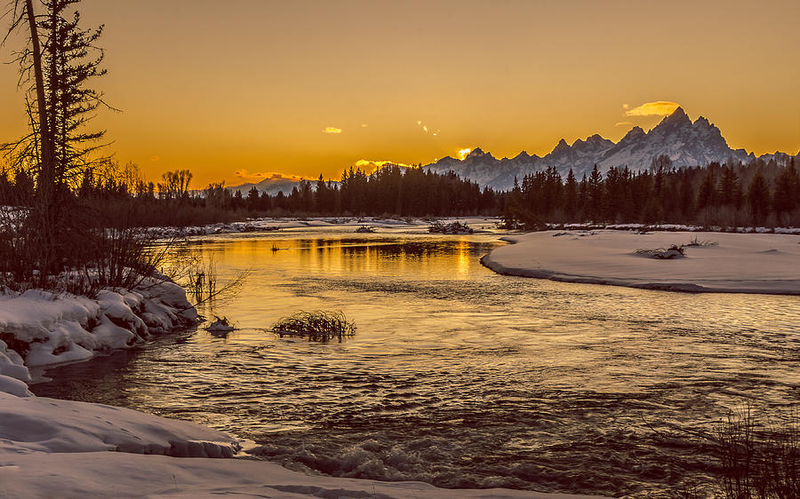 Teton Gold Sunset Photograph by Yeates Photography