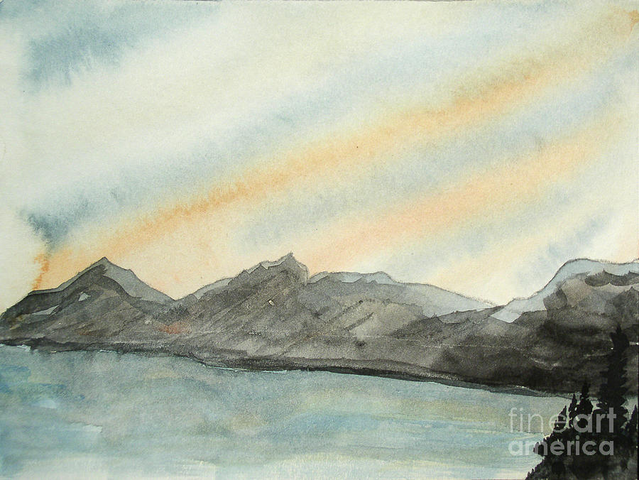 Teton Inspired Peaks Painting by R Kyllo