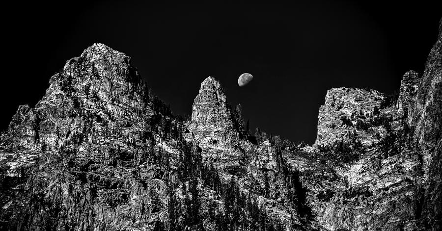 Mountain Photograph - Teton Moon by Donna  Futrell