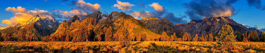 Teton Mountain View Panorama Photograph by Greg Norrell