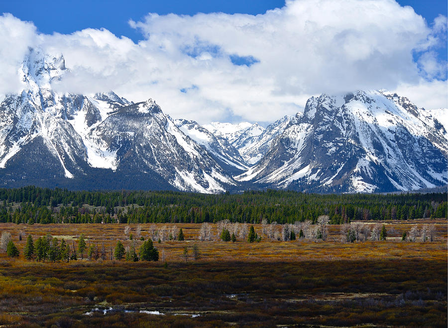 Teton Panorama I Right Panel Photograph by Greg Norrell