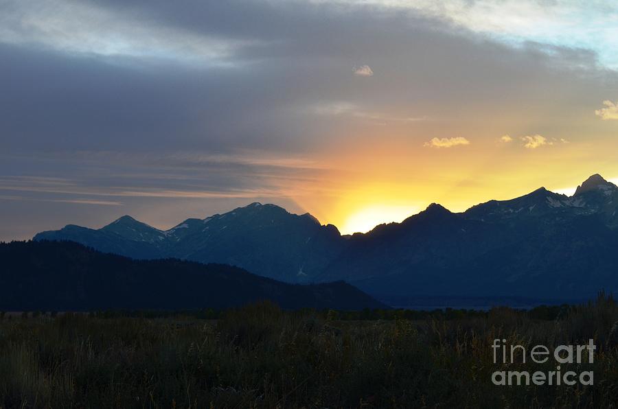 Sunset Photograph - Teton Sunset by Deanna Cagle