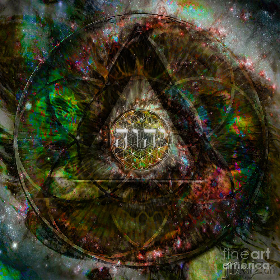 Buddha Digital Art - Tetragrammaton by Mynzah Osiris