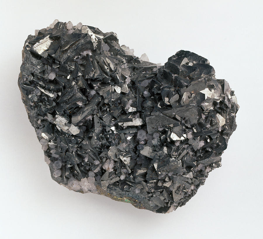 Close-up Photograph - Tetrahedrite And Quartz Crystals by Dorling Kindersley/uig Close-up Photograph - Tetrahedrite And Quartz Crystals by Dorling Kindersley/uig