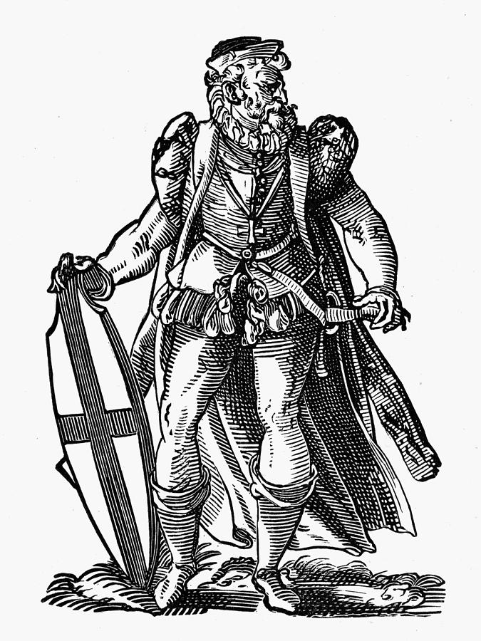Teutonic Knight, 1585 Painting by Granger