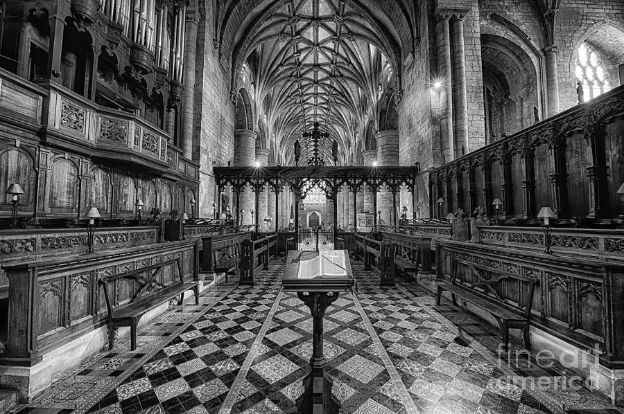 Tewkesbury Abbey BW Photograph by Jack Torcello