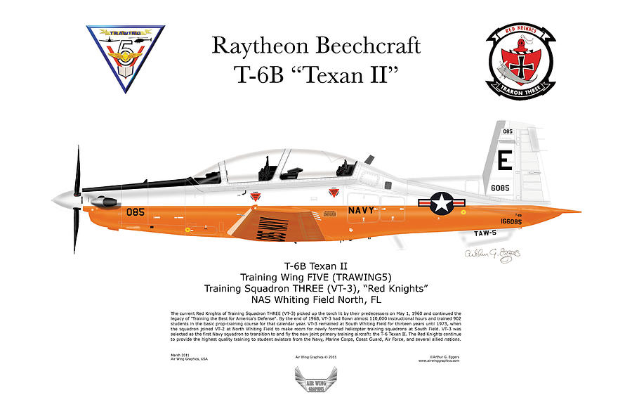 Raytheon Beechcraft Digital Art - Texan II T-6B by Arthur Eggers