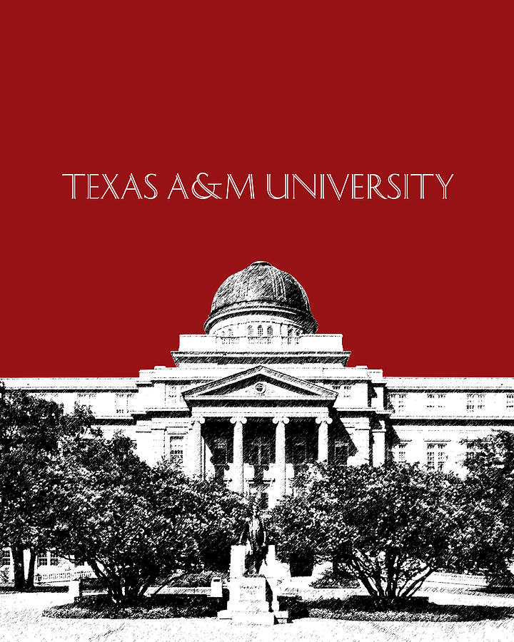 Texas A and M University - Dark Red Digital Art by DB Artist