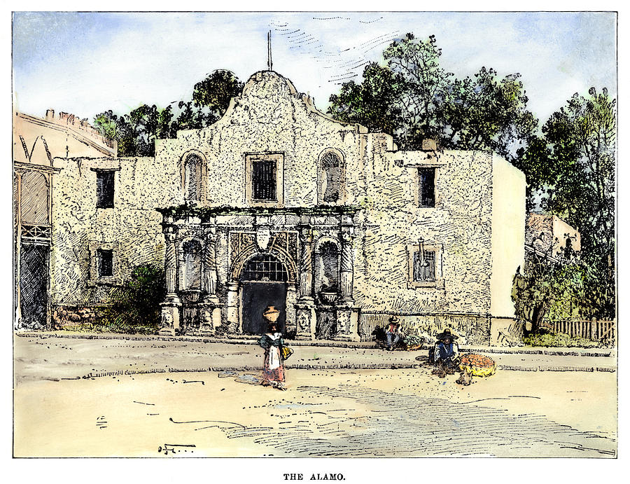 Texas Alamo, 1900 Painting by Granger