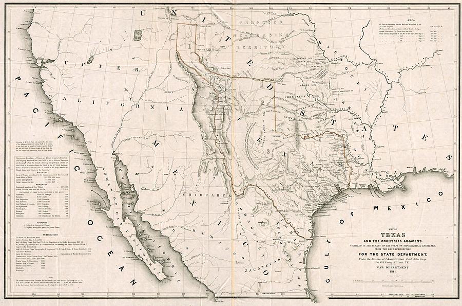 Texas and California 1846 Painting by Willima H Emory