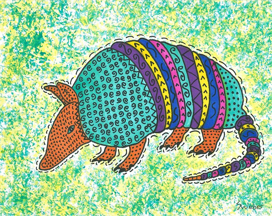 Texas Armadillo Painting by Susie Weber