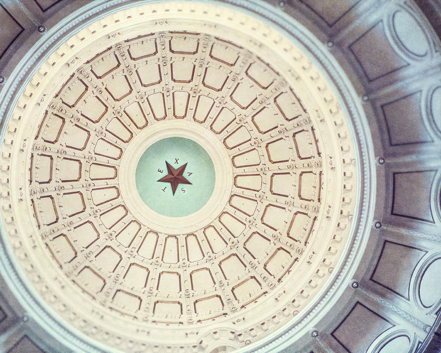 Austin Photograph - Texas Art Feauring the Texas Star in the Capitol Dome  by Lisa R