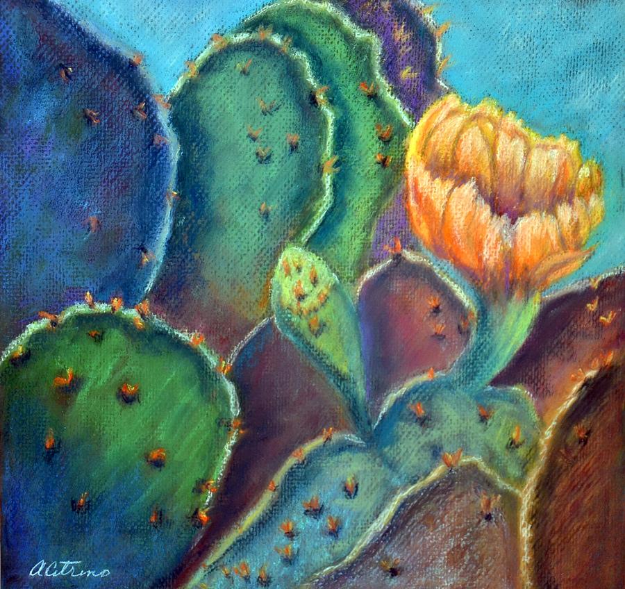 Cactus Flower Pastel - Texas Beauty  Pastel by Antonia Citrino