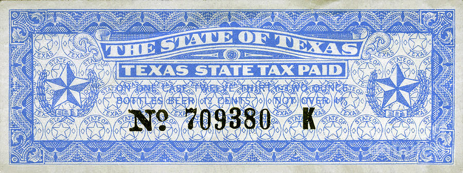 Texas Beer Tax Stamp Photograph by Jon Neidert