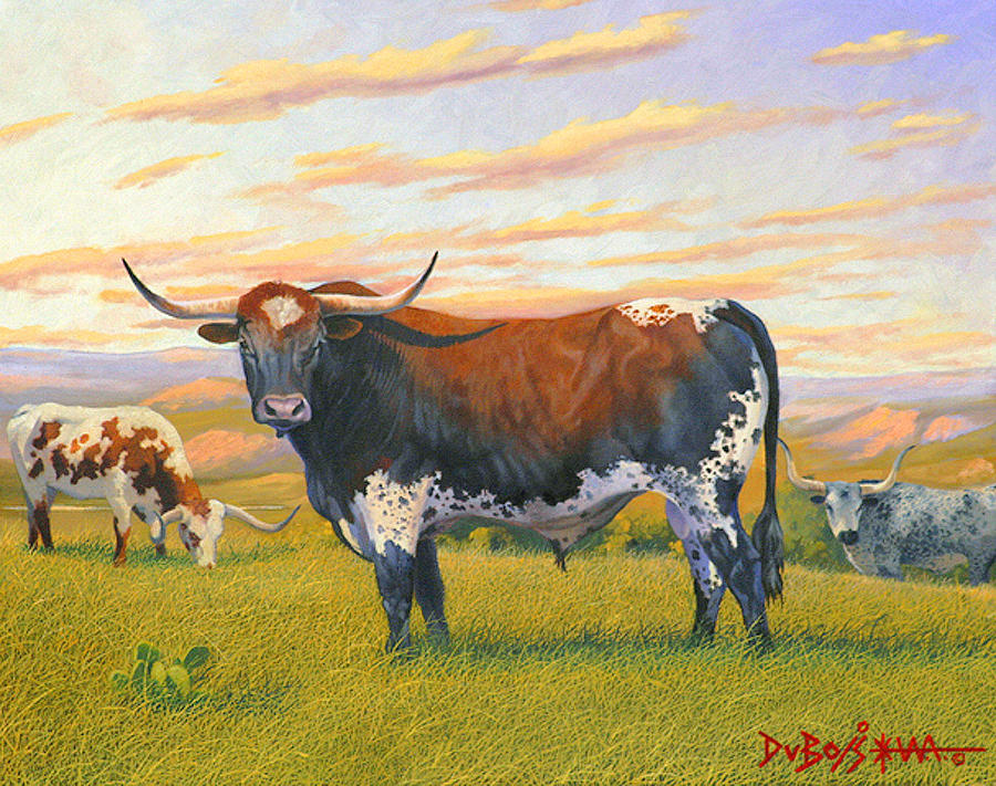 Bull Painting - Texas Bred by Howard Dubois