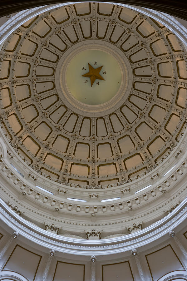 Texas Capitol in White and Gold Photograph by Ed Gleichman