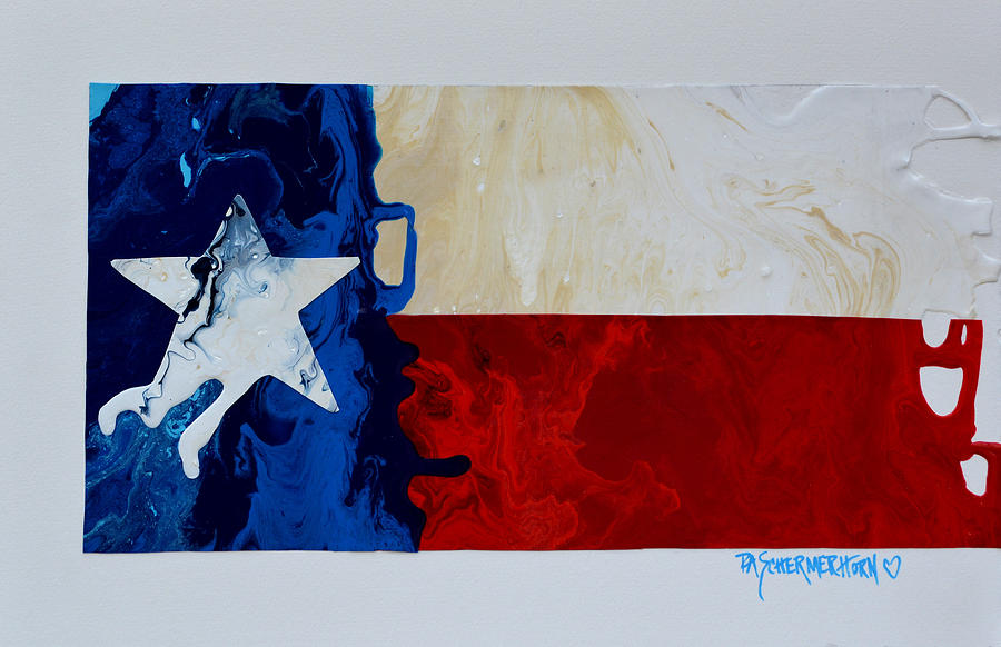 Texas Collage Painting by Patti Schermerhorn