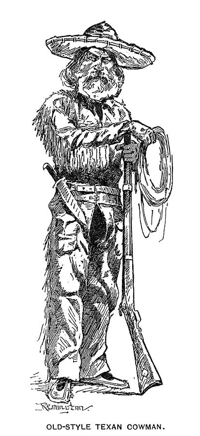 Texas Cowboy, 1887 Drawing by Granger