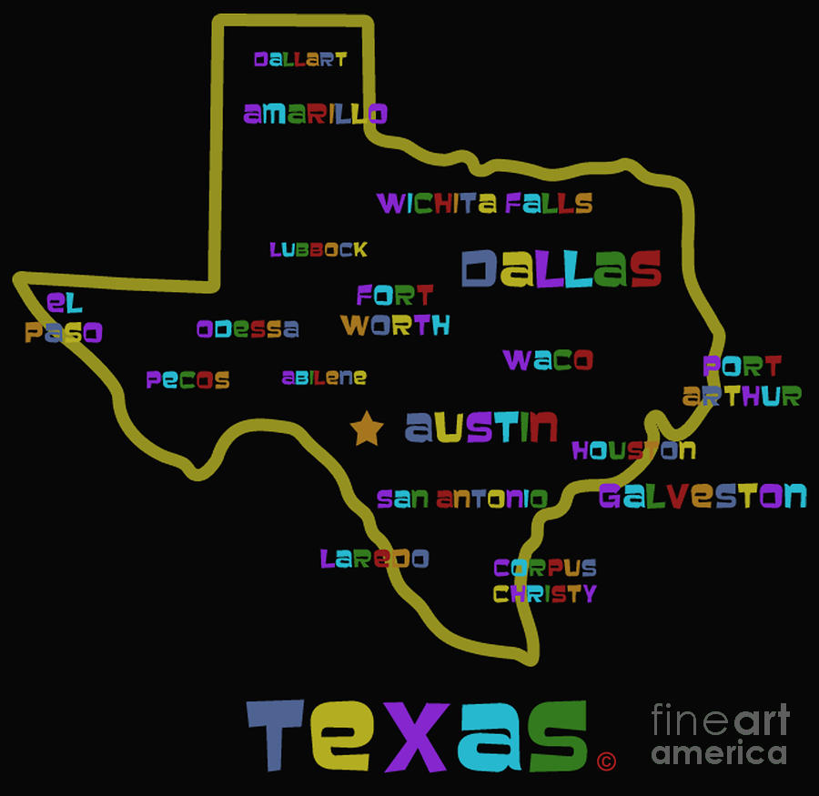 Texas Map Photograph - Texas by Dan Hilsenrath