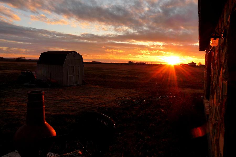Texas Farmland Sunset Photograph by Marilyn Burton