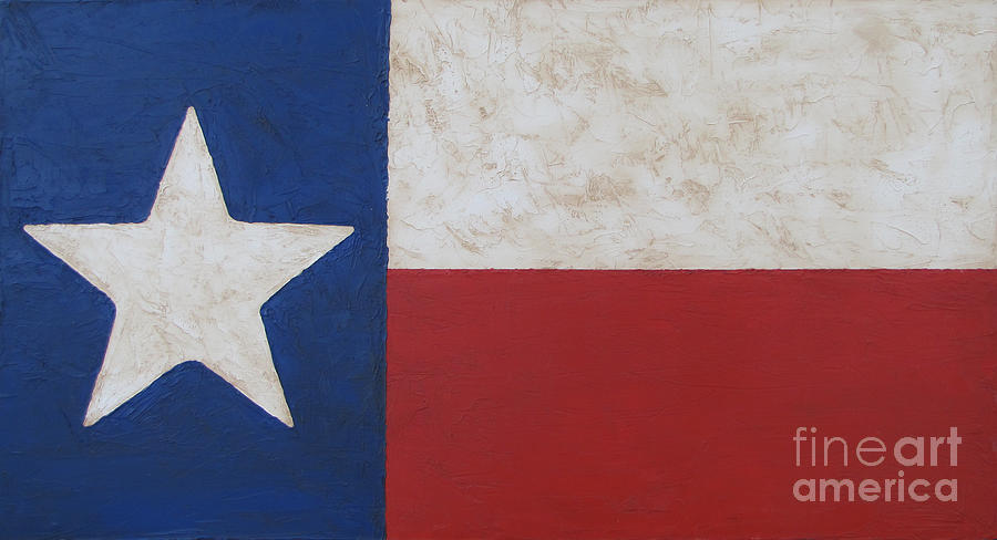 Palette Knife Painting - Texas Flag by Jimmie Bartlett