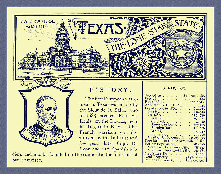 Texas From 1891 Guidebbok Photograph by Phil Cardamone
