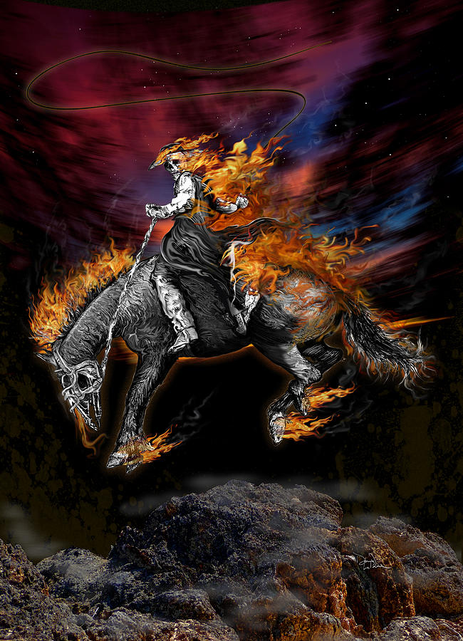 Texas Ghost Rider Digital Art