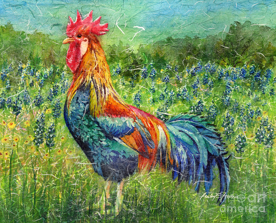 Rooster Painting - Texas Glory by Hailey E Herrera