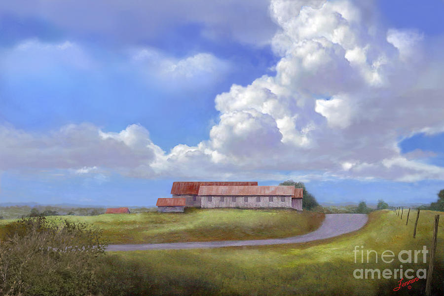 Barn Digital Art - Texas Hill Country Barns by Charles Fennen