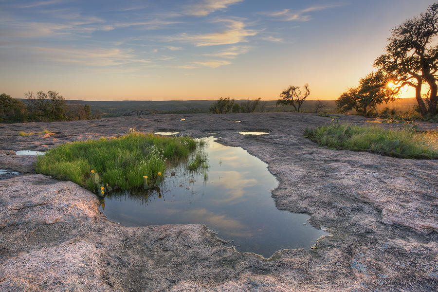 Texas Hill Country Images - Zen Pools at Enchanted Rock State Pa Photograph by Rob Greebon