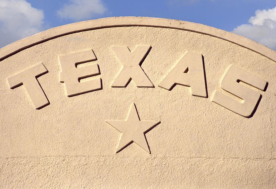 Texas in Raised Letters  Photograph by David and Carol Kelly